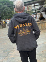 Dark grey unisex Beach Medallion hoodie (cotton and polyester)