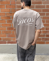 Camiseta Unisex Oversize Tacos Café (Algodón 270 grs)