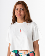 Crop Top Simple blanco (Algodón)