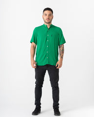 Avocado Mandarin Collar Men's Shirt (Chalis)