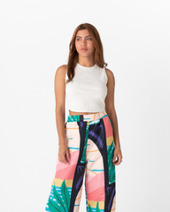 Calma Women's White Crop Top (Cotton)