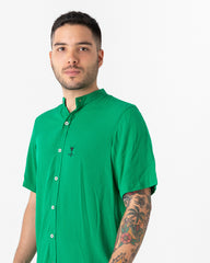 Avocado Mandarin Collar Men's Shirt (Chalis)