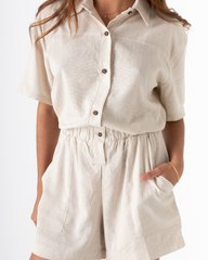 Matilde Women's Jumpsuit in Raw White (Linen)