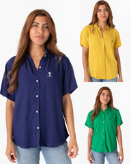 Pack x 3 Camisa mujer: Aguacate / Cielo Nocturno Azul / Mostaza