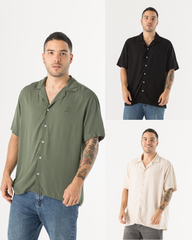 Pack X3 camisas hombre: Caqui, Verde, Negra