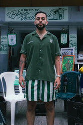 Bañadora Masculina Rayas Beige Atlético Nacional X Bohio (Tela Eco)