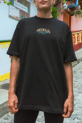 PREVENTA Camiseta Media Oversize Medellín Florece Negra (250 grs)