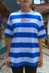 Camiseta Oversize Rayas Azul Bohío (Unisex)