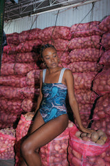 Vestido De Baño Entero Joyas 2 Tiburón Ballena (Tela Eco)