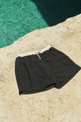 Pantaloneta De Baño Masculina Unicolor Negro (Poliéster)