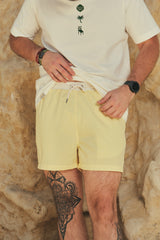 Pantaloneta De Baño Masculina Unicolor Amarillo (Poliéster)