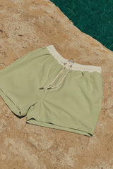 Pantaloneta De Baño Masculina Unicolor Verde Menta (Poliéster)