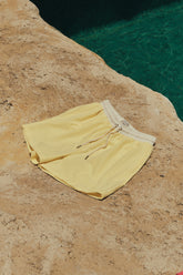 Pantaloneta De Baño Masculina Unicolor Amarillo (Poliéster)