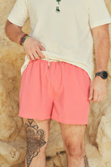 Pantaloneta De Baño Masculina Unicolor Salmón (Poliester)