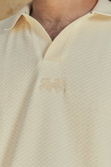 Camisa Polo Masculina Básica Bacana Marfil (Algodón 100%)