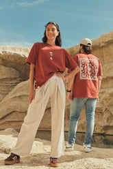 Camiseta Media Oversize Gente Del Trópico Terracota (250 grs)
