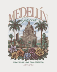 Camiseta Cruda Media Oversize Medellín Florece (270 grs)