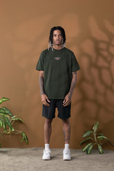 Camiseta Unisex Media Oversize Raíces Verde (Algodón 270 Gr)