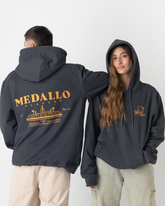 Dark grey unisex Beach Medallion hoodie (cotton and polyester)