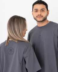 Camiseta Unisex Oversize Gris oscuro (Algodón 303 gr)