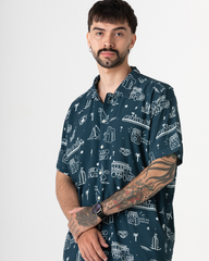 Camisa hombre Medallo Playero azul (Chalis)