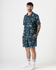 Unisex Blue Beach Medallion Shorts (Chalis)