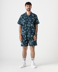 Unisex Blue Beach Medallion Shorts (Chalis)