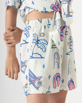 Unisex Pachas X Bohío white shorts (Chalis)