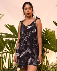 Women's Short Jumpsuit Metamorphosis Black (Rayon)