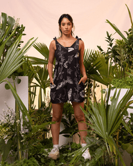 Women's Short Jumpsuit Metamorphosis Black (Rayon)