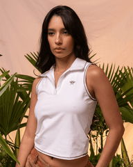 Women's Crop Top Polo Rare Bugs Ivory