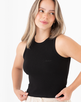 Basic Black Women's Crop Top (Rib)