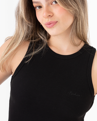 Crop Top Mujer Básico Negro (Rib)