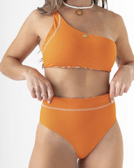 Frutifantastica orange women's swim top, double-sided (eco-friendly fabric)