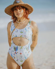 Bikini Day Aruba x Bohío One-Piece Swimsuit with Slit (Double-Sided)