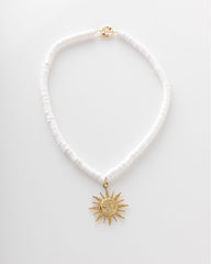 White Gold Sunrise Necklace