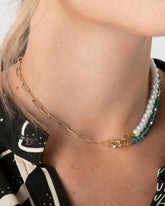 Gold-plated Caribbean Pearl Necklace