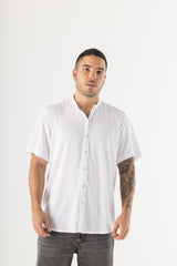 Camisa Hombre Cuello Mao Blanca Cartagena (Chalis)