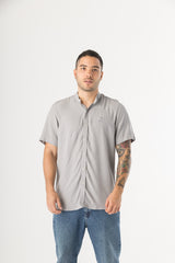 Camisa Hombre Cuello Mao Gris Barú (Chalis)