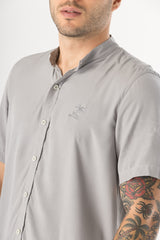 Camisa Hombre Cuello Mao Gris Barú (Chalis)