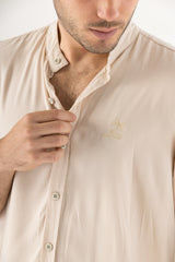 Camisa Hombre Cuello Mao Caqui Tayrona (Chalis)