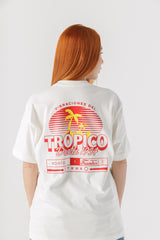 Camiseta Oversize Trópico Discos Fuentes X Bohío (Algodón 270 Grs)