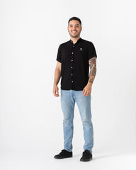 Tony Montana Mandarin Collar black shirt (Chalis)