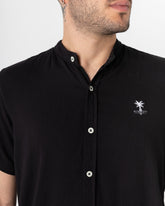 Camisa hombre Cuello Mao Tony Montana negro (Chalis)