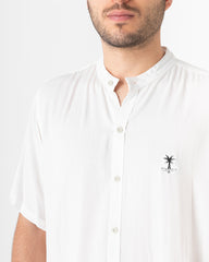 Camisa hombre Cuello mao Simple Beach blanca (Chalis)