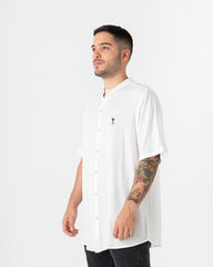 Camisa hombre Cuello mao Simple Beach blanca (Chalis)