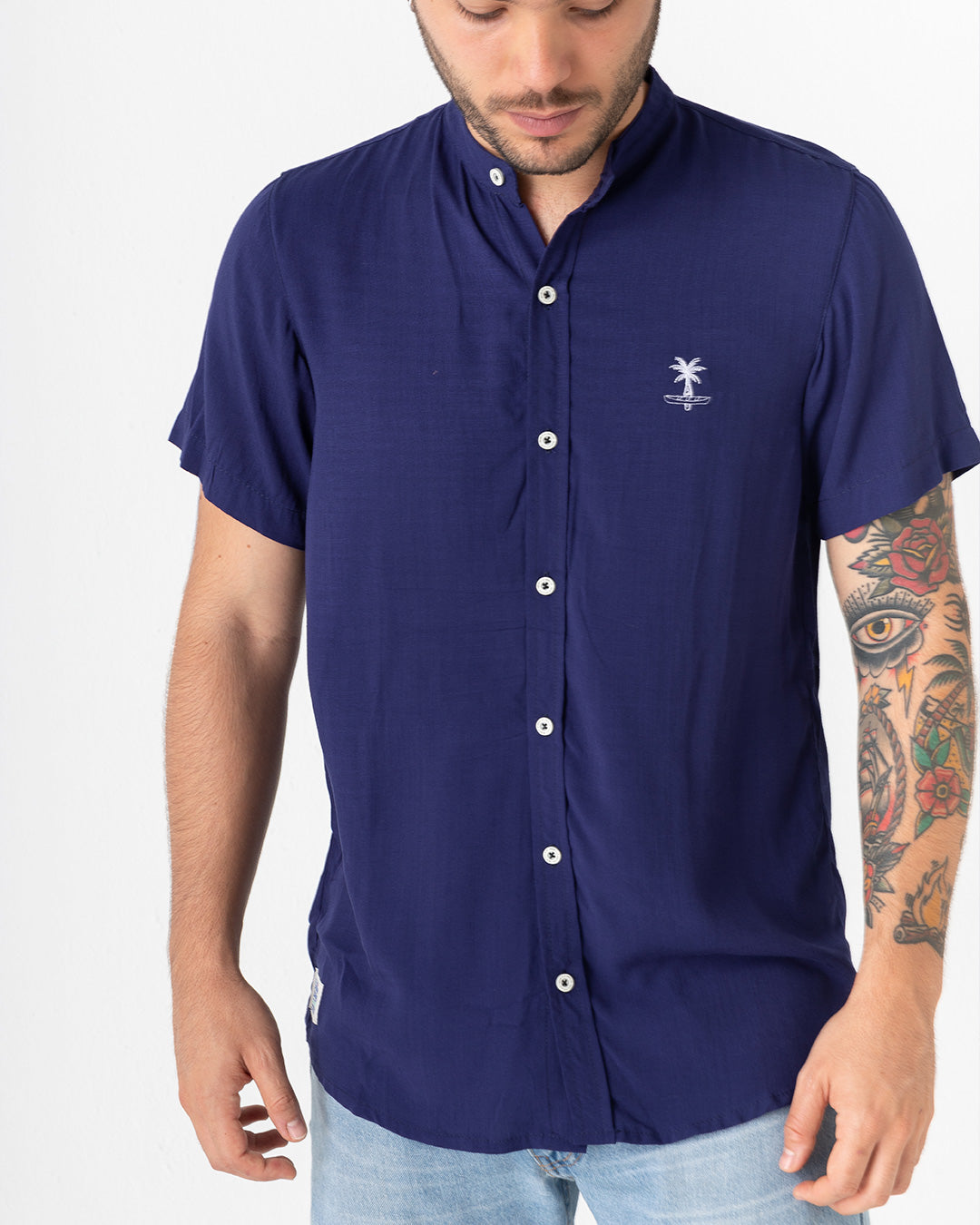 Cielo Nocturno Cuello Mao (Camisa hombre)