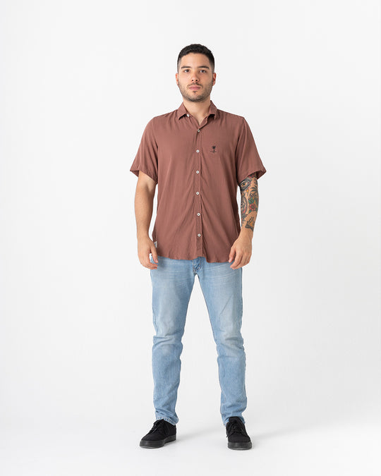 Tamarindo cuello mao (Camisa hombre)