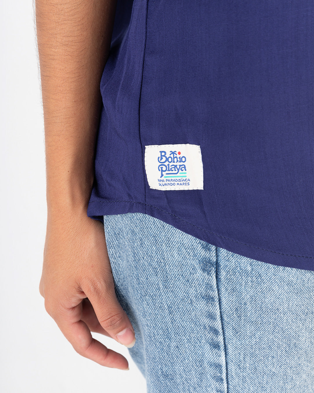 Camisa Mujer Cielo Nocturno Cuello Mao (Chalis)