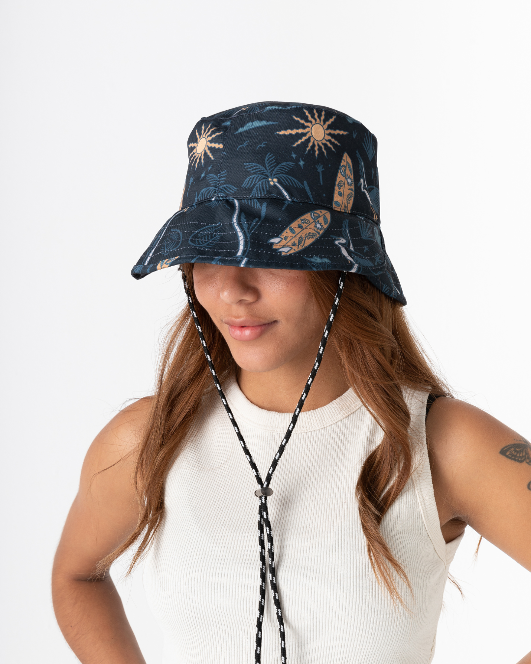 Bucket Hat Unisex Palmerita Azul (Doble faz)